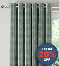 Augustus Duck Egg - Faux Silk & Chenille Patterned Curtains