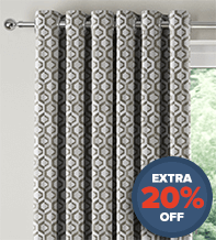 Bina Grey - Geometric Pattern Curtains