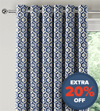 Bina Navy - Geometric Pattern Curtains