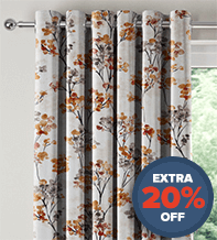 Blossom Burnt Orange - Floral Pattern Curtains