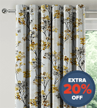 Blossom Ochre - Floral Pattern Curtains