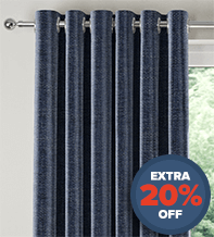 Hastings Navy -  Designer Basketweave Curtains