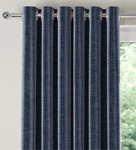 Hastings Navy -  Designer Basketweave Curtains