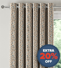 LaFleur Blue - Floral Pattern Curtains