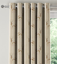 Monarch Natural - Stag Patterned Curtains