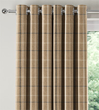 Plaid Beige - Check Patterned Curtains