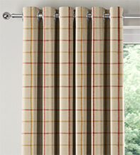 Plaid Cream - Check Patterned Curtains