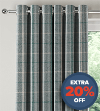 Plaid Duck Egg - Check Patterned Curtains