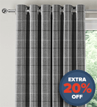 Plaid Grey - Check Patterned Curtains