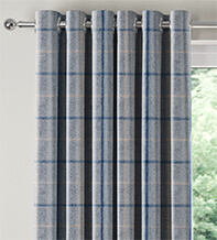 Plaid Sky Blue - Check Patterned Curtains