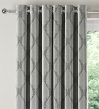 Sorrento Silver - Luxury Floral Curtains