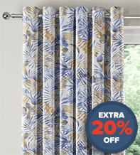 Amaranth Blue - Floral Pattern Curtains