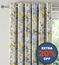 Amaranth Yellow - Floral Pattern Curtains