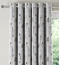 Augustine Purple - Floral Pattern Curtains