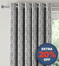 Cornelia Grey - Floral Pattern Curtains