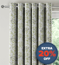 Salerno Green - Floral Pattern Curtains