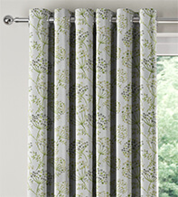 Salerno Green - Floral Pattern Curtains