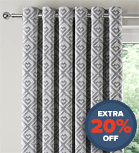 Tessera Grey - Geometric Pattern Curtains