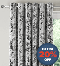 Botanic Black - Floral Pattern Curtains