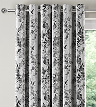 Botanic Black - Floral Pattern Curtains