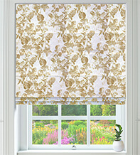 Botanic Ochre - Floral Pattern Roman Blind