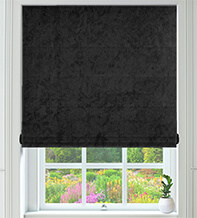 Constance Black – Luxury Crushed Velvet Roman Blind