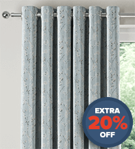 Jasmine Baby Blue - Floral Pattern Curtains