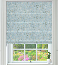 Jasmine Baby Blue - Floral Pattern Roman Blind