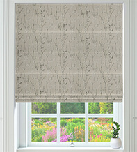 Jasmine Grey - Floral Pattern Roman Blind
