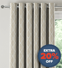 Luxor Cream - Geometric Patterned Curtains