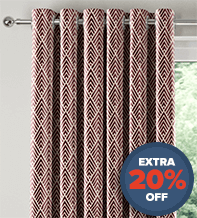 Luxor Wine - Geometric Patterned Curtains