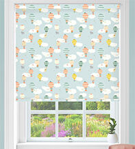 Balloon Ride Baby Blue - Children's Blackout Roller Blind