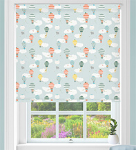 Balloon Ride Pastel Green - Children's Blackout Roller Blind