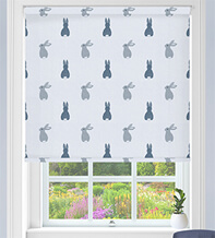 Bunnies Blue - Children's Blackout Roller Blind