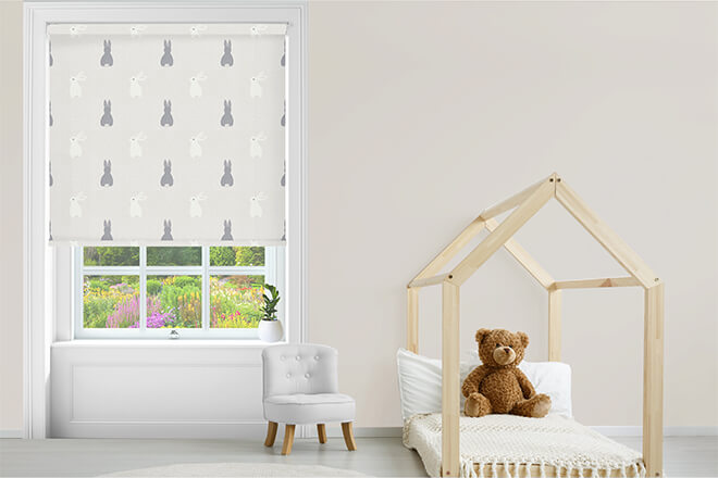 Bunnies Cream Blackout Roller Blind