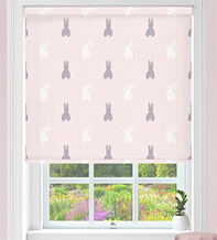 Bunnies Pink - Children's Blackout Roller Blind