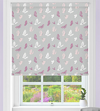 Butterflies Grey - Children's Blackout Roller Blind