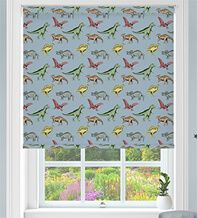 Dinos Blue - Children's Blackout Roller Blind