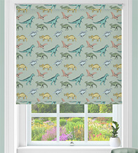 Dinos Green - Children's Blackout Roller Blind