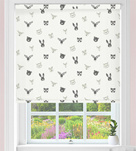 Forest Friends White - Children's Blackout Roller Blind