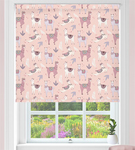 Llama Pink - Children's Blackout Roller Blind