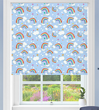 Magic Rainbows Blue - Children's Blackout Roller Blind