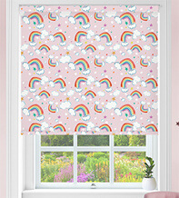 Magic Rainbows Pink - Children's Blackout Roller Blind