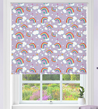 Magic Rainbows Purple - Children's Blackout Roller Blind