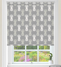 Pineapples Grey - Children's Blackout Roller Blind