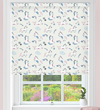 Prancing Unicorns Ivory - Children's Blackout Roller Blind