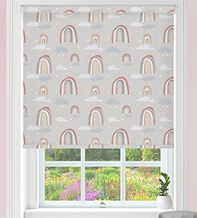 Rainbow Dreams Grey - Children's Blackout Roller Blind