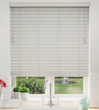 Nordic Light Grey Deep Grain – 50mm Slat Faux Wooden Blind