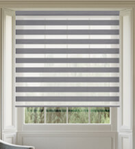 Barbados Grey Textured Day and Night Blind with Extra Fine Voile