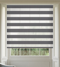 Boston Charcoal Blackout Day and Night Blind with Ultra Fine Voile